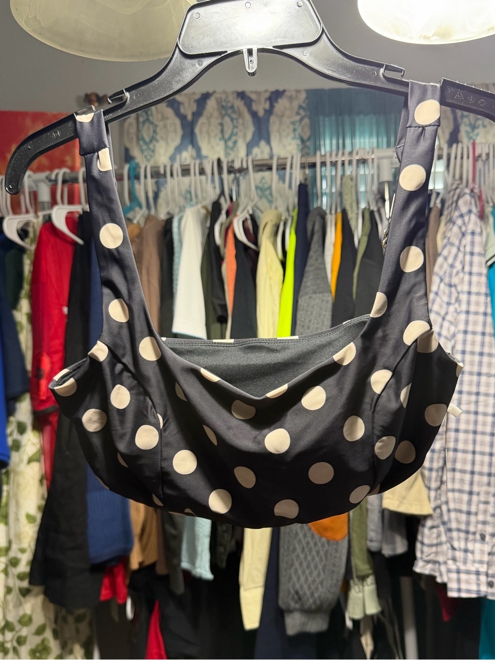 Polka Dot Black & Cream swim top